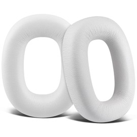 SOULWIT Ear Pads Cushions Replacement for Bowers & Wilkins PX8/PX7 S2/PX7 S2e Over-Ear Headphones (Do Not Fit PX7), Earpads with Soft Protein Leather, High-Density Noise Isolation Foam - White
