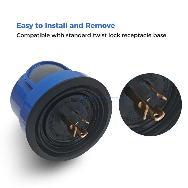 Twist Lock Photocell Sensor for Outdoor Lights, Dusk to Dawn