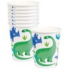 Unique 78306 Prehistoric Dinosaur Paper Cups | 8 Pcs, Green,
