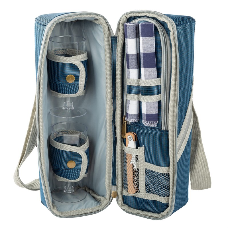 2 Person Insulated Deluxe Wine Cooler Bag with Accessories, Perfect