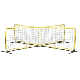 CROSSNET Four Square Soccer Game - Outdoor Sport Games for Adults and Family - Soccer Tennis Nets for Backyard & Parks - Quick Assemble and Portable - Training Soccer Equipment for Kids and Adults