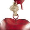 Deco 79 Red Metal Decorative Hearts with Jute Hanging Rope,