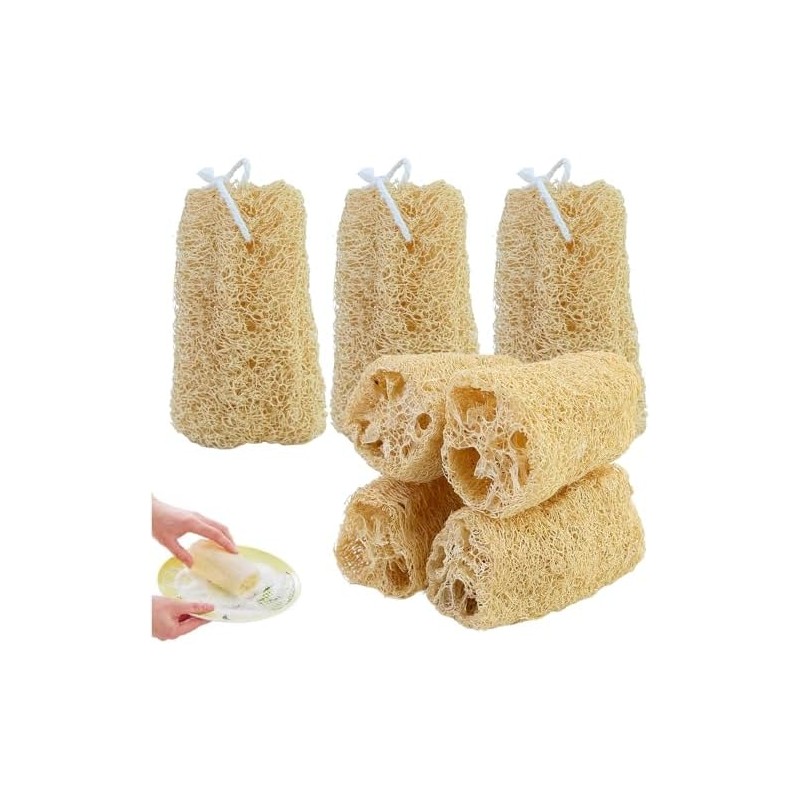 Esponjas de lufa de pepino de 10 cm, exfoliantes naturales