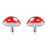 925 Sterling Silver Cute Mushroom Stud Earrings Colorful Food Earrings