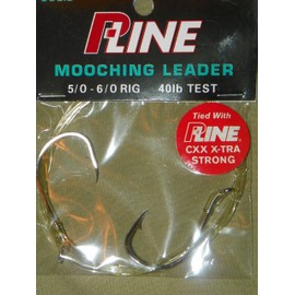 P-Line Salmon Mooching Leader Solid Tie Rig, 40 lb/5/0-6/0