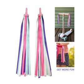 PLATT Kid's Bicycle Handlebar Streamers Colorful Ribbons Tassel for Girls Boys Bicycle Handlebar Scooter Handgrip (1Pair)