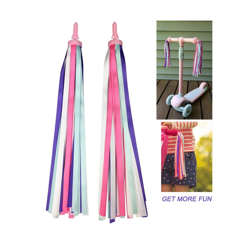 PLATT Kid's Bicycle Handlebar Streamers Colorful Ribbons Tassel for Girls