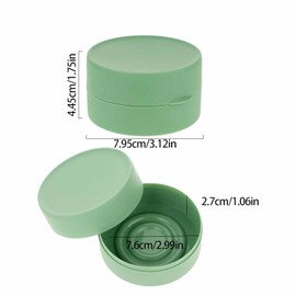 Round Soap Box, Small Soap Box with Lid, Leak-proof Soap Container for Bathroom, Shower, Gym, Pink + Green, Plastic Soap Box for Solid Shampoo and Soap, Pack of 2