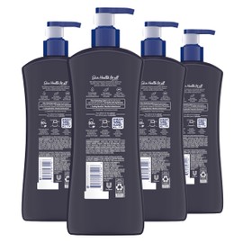 Vaseline Men Cooling Hydration 3-in-1 4 Pack for Dry Skin Face, Hands & Body Lotion for Men with Menthol & Ultra-Hydrating Lipids 20.3 oz