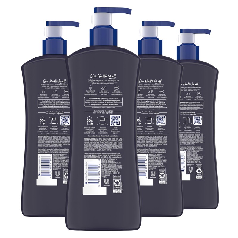 Vaseline Men Cooling Hydration 3-in-1 4 Pack for Dry Skin