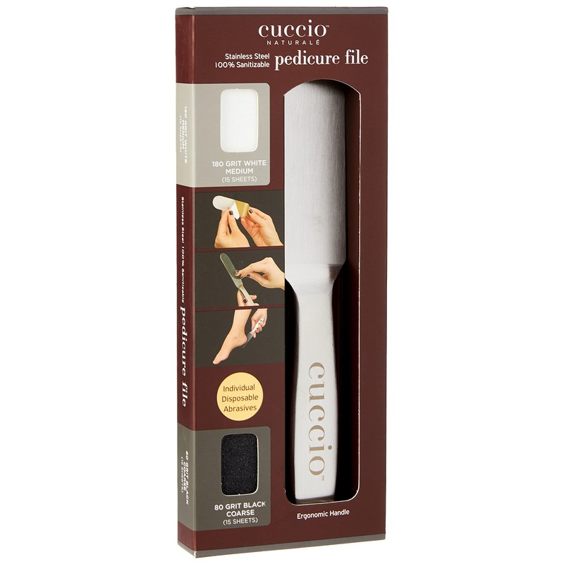 Cuccio Naturale Reusable Stainless Steel Pedicure File Kit by Cuccio