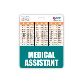 Medical Assistant Badge Buddy Horizontal w/Height & Weight Conversion Charts (Oversized, Teal)