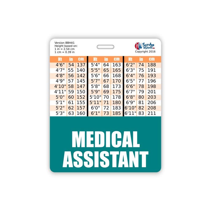 Medical Assistant Badge Buddy Horizontal w/Height & Weight Conversion Charts