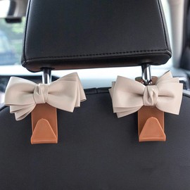 Zcargel 2 Pieces Back Seat Headrest Plastic Hook, Multifunctional Car Vehicle Headrest Bow Hook Car Storage Bow Hooks Back Seat Headrest Hanger Universal for Hanging Grocery Bags Handbag