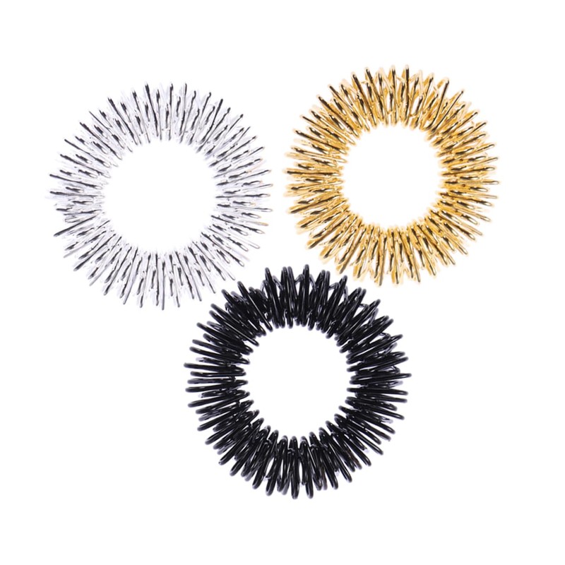 COLLBATH 3pcs Acupressure Massage Rings for Hand Circulation Vibrate Massage