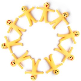 11Pcs Yellow Stretchy Bendable Man, Stress Relief and Anti-Anxiety Squeeze Sensory for Adults Sensory Motor Aids Games