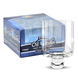 Hanukkah Menorah Glass Oil Cups – Elegant Holders for Oil for Shabbos and Chanukah – Durable Quality, Long-Lasting - (9 Pack)