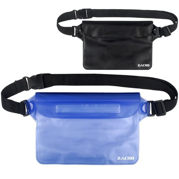 Zacro 2 x Waterproof Bags with Long Adjustable Belt, 100% Super Lightweight Waterproof Pouch Protects Your Mobile Phone, Cash, Documents Perfect for Nautical Kayaking Fishing