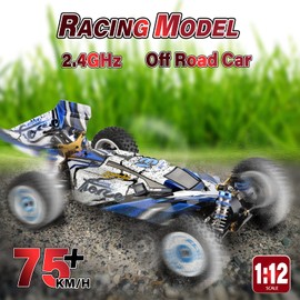 GoolRC WLtoys 124017 V2 RC Car, 1:12 Scale 2.4GHz Remote Control Off-Road Buggy Drift Car RTR with Brushless Motor and Metal Chassis for Adults