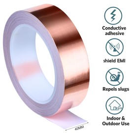 YSYONM Copper Foil Tape 1.6" x 65ft with Conductive Adhesive for Guitar, EMI Shielding, Crafts, Stained Glass, Solder Paper Circuit, Electrical Repairs and Grounding