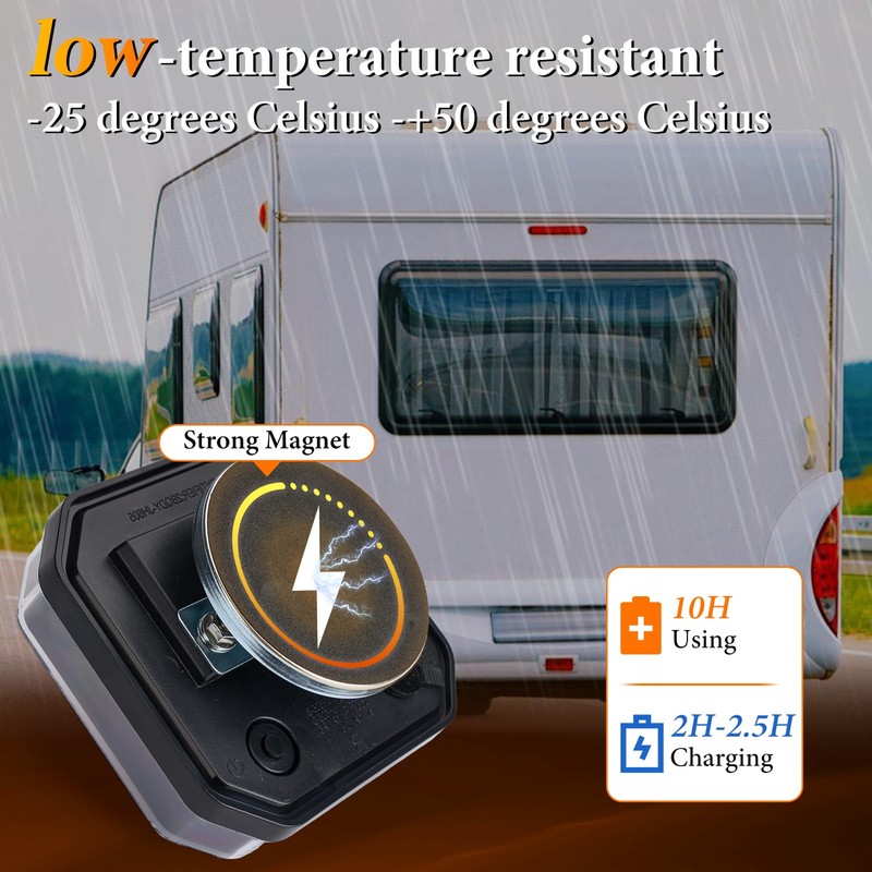 1409KMT USB-C Wireless Trailer Lights, Magnetic LED Towing Lights with