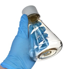 Eisco - Pack of 1, 250mL Sterile Polycarbonate Erlenmeyer Flask, Vented, Flat Bottom, Gamma Sterilized, USP Class VI, Lab-Grade, Chemical Storage, Cell Culture, Mixing