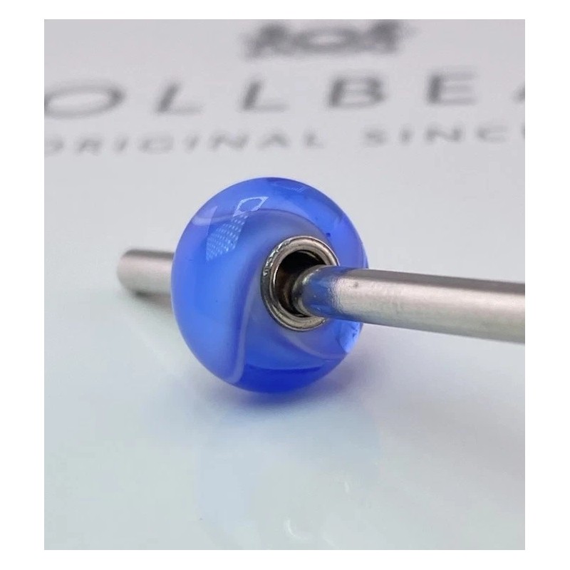 Trollbeads Blue Armadillo Glass Bead Sterling Silver Core