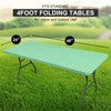 Spotjoy Rectangle Vinyl Table Cloth 24x48, Waterproof Elastic Fitted Tablecloth