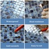 Mesh-Mounted Glass Mosaic Tile Backsplash, 12” x 12” Mixed Blue