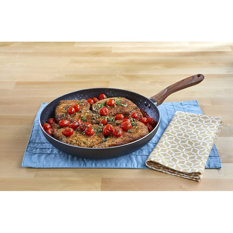 IMUSA USA Woodlook 12" Black Stone Fry Pan Handle and