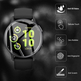 WFTE Screen Protector for Garmin vivoactive 5, [4-Pack] Flexible TPU Film Screen Protector [Full Coverage] [HD Clear] [Bubble Free] Ultra-thin TPU Soft Film