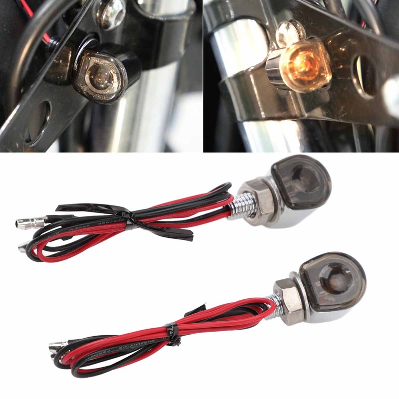 Handlebar LED Turn Signal Light DC12V Retro Mini Waterproof Increased