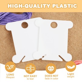 ktxaby Embroidery Thread Organiser, 200 Pieces White Thread Bobbins with 1 Bobbin Winder Plastic Embroidery Thread Organizer with 24 Removable Compartments, Cross Stitch Thread Storage for DIY Sewing