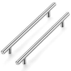 Ravinte 5 Pack Kitchen Cupboard Handles Brushed Nickel Wardrobe Handles 192mm Hole Center T Bar Cupboard Handles Bathroom Handle Furniture Drawer Pulls, UKT192LS5