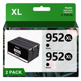 952XL Black High-Yield Ink Cartridge Latest Upgrade Replacement for HP 952 XL Ink Cartridges Works with HP OfficeJet 8702, OfficeJet Pro 7720, 7740, 8210, 8710, 8720, 8730, 8740 Printers (2 Black)
