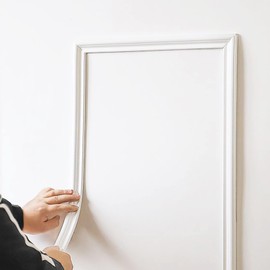 Gaahing Flexible Wall Molding Trim & Chair Rail | Peel and Stick Self-Adhesive Panel Moulding | DIY Home Decor on The Cabinet Door Mirror Frame, 16.4 ft x 1.3 in