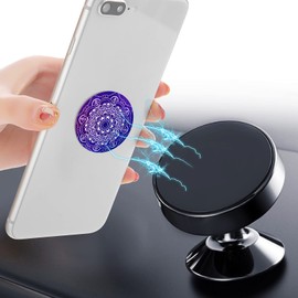 Weewooday 8 Pcs Phone Magnet Car Metal Mount Plate for Cell Holder Compatible with Magnetic Car Mounts Replacement Sticker(Mandala Style)