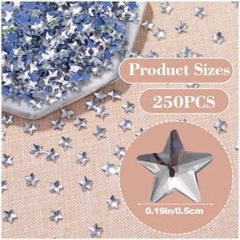 Lekgavd 250PCS Hotfix Star Rhinestones, 0.19 in Mini Sparkling Glass Crystal Flatback Star Gems for Clothing Decor, DIY Art Crafts, Jewelry Making