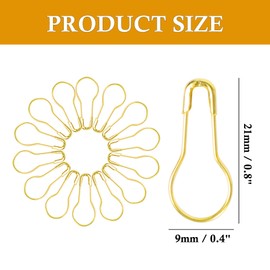 uxcell 100 Pieces Bulb Safety Pins, Gold Tone Gourd Safety Pins Calabash Crochet Stitch Markers, Metal Safety Pins for Knitting, DIY Project, Swing Tag