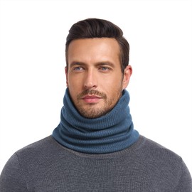 Winter Neck Warmer Gaiter Fleece Ski Mask for Men Windproof Face Mask Cover Cold Weather Scarf for Men & Women Blue
