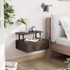 LUPWNEKA Floating Nightstand with Drawer - Brown Nightstand Floating Bedside