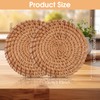 Oruola 2pcs Rattan Placemats,10cm Diameter Handmade Woven Coasters,Natural Rattan Placemats