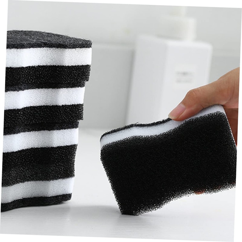 OHPHCALL 2sets Black Dish Wash Sponge Kitchen Cleaning Sponge Pad