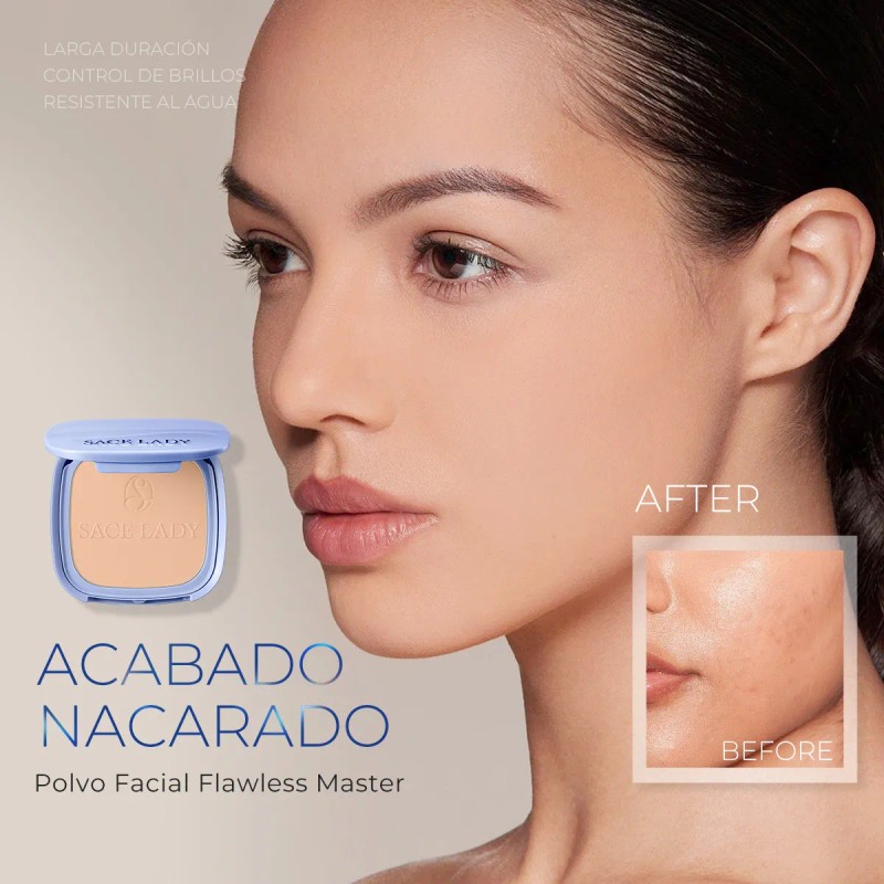 Sace lady Base De Maquillaje Polvo Compacto Fijador Matte Spf