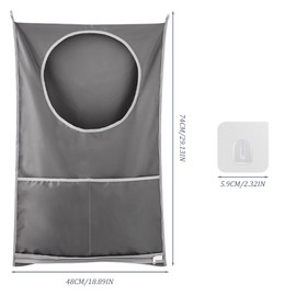 Tibapla Pack of 2 Large Capacity Hanging Laundry Baskets, Foldable Laundry Bag, Door Hanging Laundry Hamper, Hanging Laundry Bags with 8 Suction Hooks for Bathroom, Children's Room