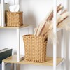 Wicker Waste Basket with Built-in Handles, Multifunctional Mini Basket for