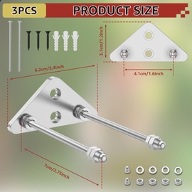 3 Pcs Skateboard Display Racks Wall Mount Metal Skateboard Storage Hanger with 2 Screw Holes Horizontal Vertical Display(silver,triangle)