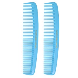 Allegro Combs 1000 X-Large Styling Comb Hair Cutting Barber Stylist Shampoo Combs All Purpose Wide And Fine Tooth Made In The USA 2 Pc. (Light Blue)