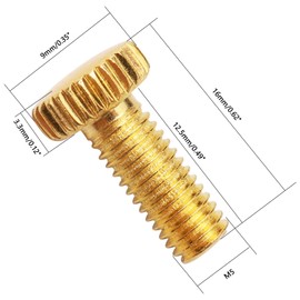 Unxuey Guitar Tremolo Bridge Fine Tuner Screws M5 Threaded Fine Tuning Screws for Electric Guitar Double-Shake Tremolo System (12 Pack, Golden)
