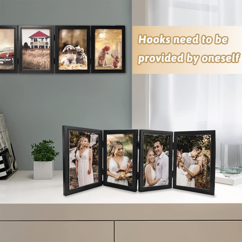 4 Picture Frames Collage 12.5 x 17.5 cm Folding Black